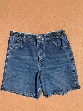 Lee Women's Dark Blue Elastic-Waist Denim Shorts